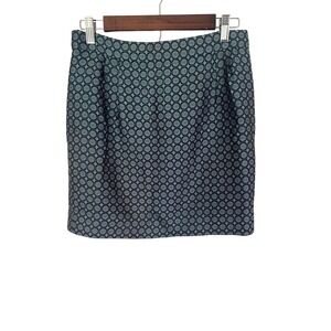 J. Crew‎ Collection Silk Skirt Geometric Print Lined Career Wear Size 2